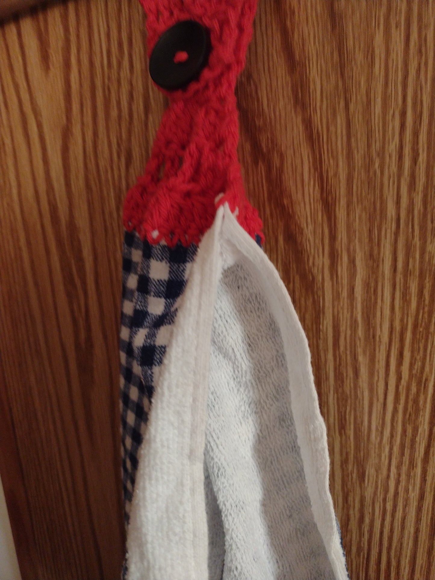 Blue Checked Double Hanging Kitchen Towel