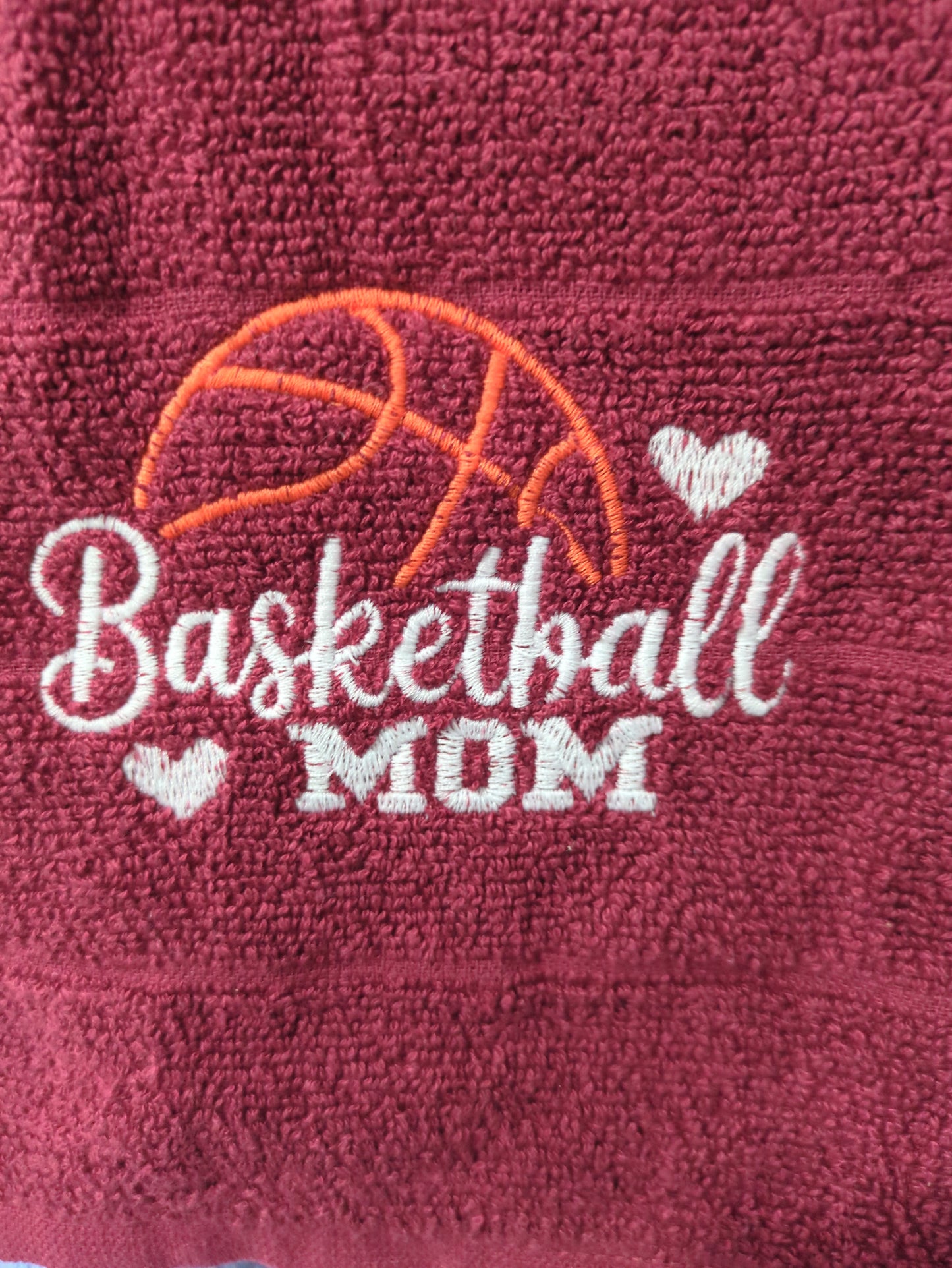 Red Basketball Mom Kitchen Towel